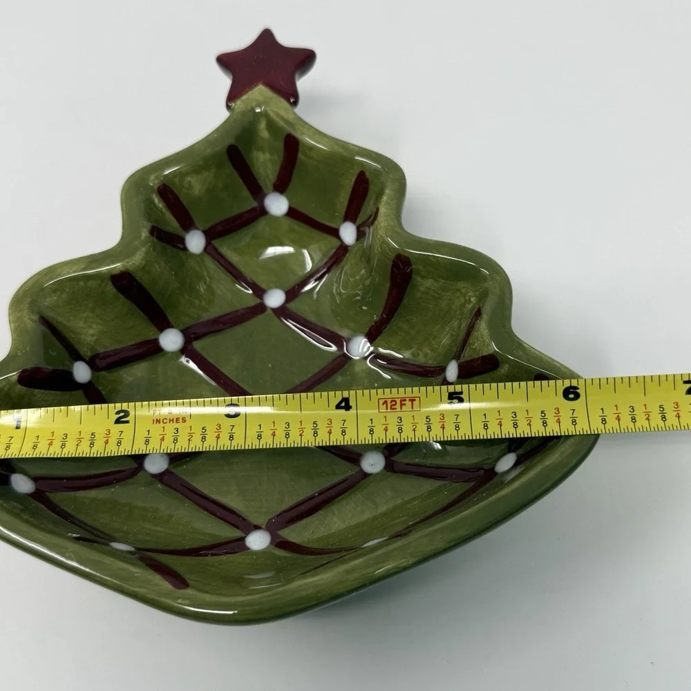 Pottery Barn Season's Greetings Christmas Tree Candy Dishes Set of 4